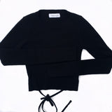 Black Waist Tie Long Sleeve